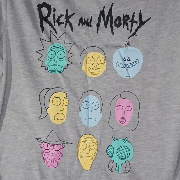 Rick and Morty crew neck round hem t-shirt - Picture 3 of 7